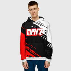 Толстовка-худи мужская Dayz краски штрихи, цвет: 3D-белый — фото 2
