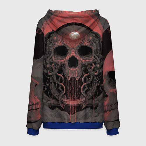Мужская толстовка Металл арт - череп / 3D-Синий – фото 2