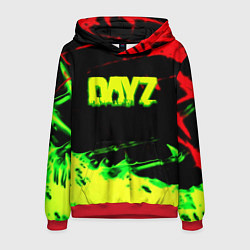 Толстовка-худи мужская Dayz кислотные краски штрихи, цвет: 3D-красный