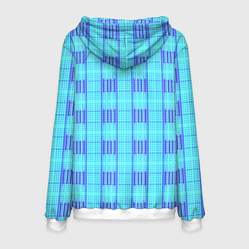 Мужская толстовка Color neon light blue purple stripes / 3D-Белый – фото 2