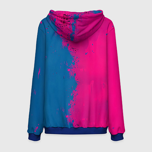 Мужская толстовка Ведьмак стоит боком / 3D-Синий – фото 2