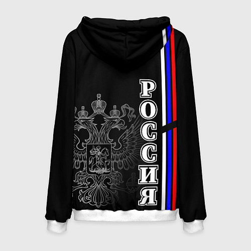 Мужская толстовка Герб России и флаг на груди / 3D-Белый – фото 2