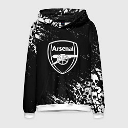 Толстовка-худи мужская Арсенал черепа краски, цвет: 3D-белый