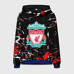 Толстовка-худи мужская Liverpool штрихи красок, цвет: 3D-синий