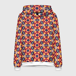 Толстовка-худи мужская Красно-синий калейдоскоп, цвет: 3D-белый