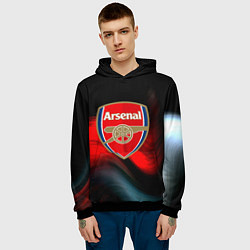Толстовка-худи мужская Арсенал абстракция аолна, цвет: 3D-черный — фото 2