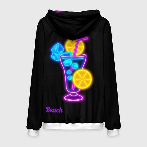 Мужская толстовка Night beach / 3D-Белый – фото 2