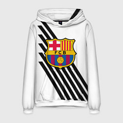 Толстовка-худи мужская Barcelona черно белые полосы, цвет: 3D-белый