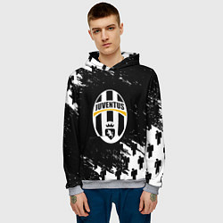 Толстовка-худи мужская Ювентус пипл краски, цвет: 3D-меланж — фото 2