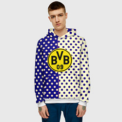 Толстовка-худи мужская Borussia точки текстура, цвет: 3D-белый — фото 2