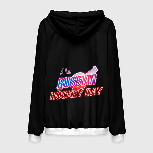 Мужская толстовка Всероссийский день хоккея / 3D-Белый – фото 2