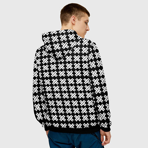 Мужская толстовка Borussia pattern geometry / 3D-Черный – фото 4