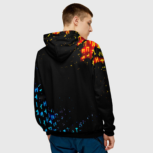 Мужская толстовка AEK огненные символы / 3D-Черный – фото 4