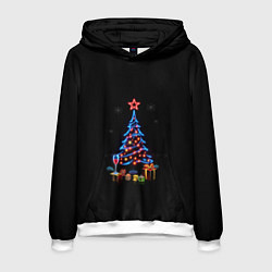 Толстовка-худи мужская New year, цвет: 3D-белый