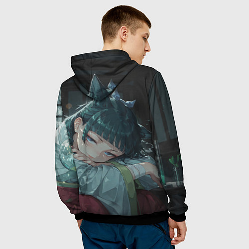 Мужская толстовка Маомао с кошачьими ушками / 3D-Черный – фото 4