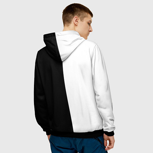 Мужская толстовка Лучше вода у друга черно-белый арт / 3D-Черный – фото 4