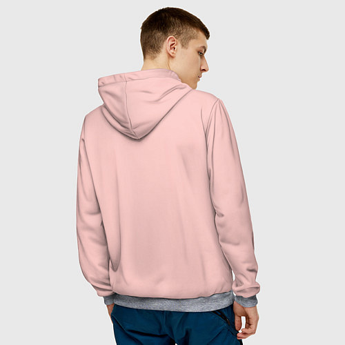 Мужская толстовка Поросенок с розовым пятачком / 3D-Меланж – фото 4