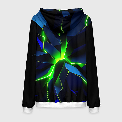 Мужская толстовка Neon green glow / 3D-Белый – фото 2