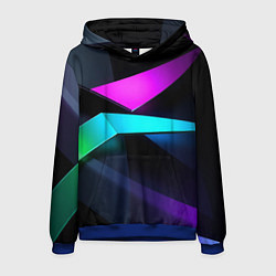 Толстовка-худи мужская Neon colored geometric, цвет: 3D-синий