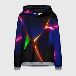 Толстовка-худи мужская Neon colored geometric, цвет: 3D-меланж