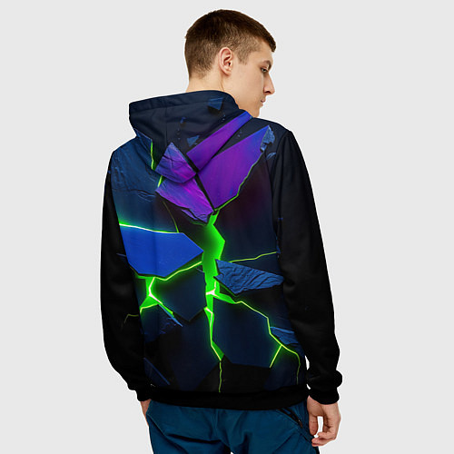 Мужская толстовка Neon tile / 3D-Черный – фото 4