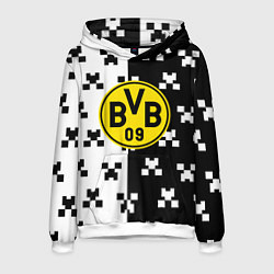 Толстовка-худи мужская Borussia pattern minecraft, цвет: 3D-белый