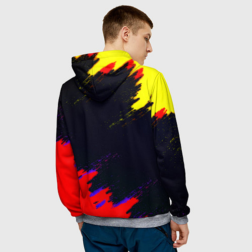 Мужская толстовка Juventus краски текстура штрихи / 3D-Меланж – фото 4