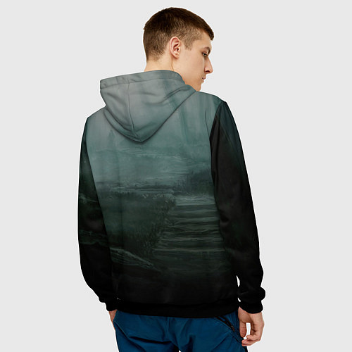 Мужская толстовка Франкенштейн свинья невеста / 3D-Черный – фото 4