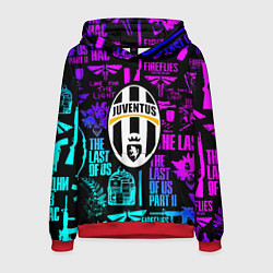 Толстовка-худи мужская Одни из нас x ювентус неон паттерн, цвет: 3D-красный