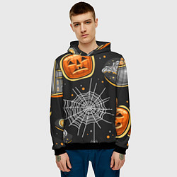 Толстовка-худи мужская Атмосфера хэллоуина, цвет: 3D-черный — фото 2