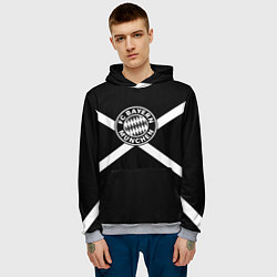 Толстовка-худи мужская Бавария Мюнхен полосы, цвет: 3D-меланж — фото 2