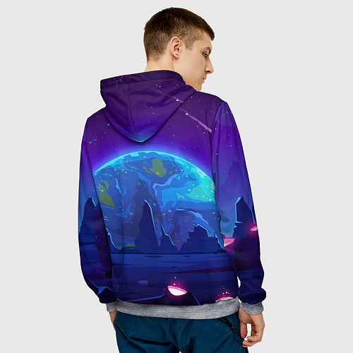 Мужская толстовка Инопланетяне похищают корову / 3D-Меланж – фото 4