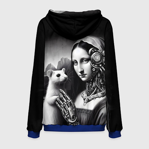 Мужская толстовка Cecilia Gallerani - the lady with the ermine cyber / 3D-Синий – фото 2