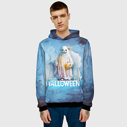 Толстовка-худи мужская Приведение на halloween, цвет: 3D-черный — фото 2