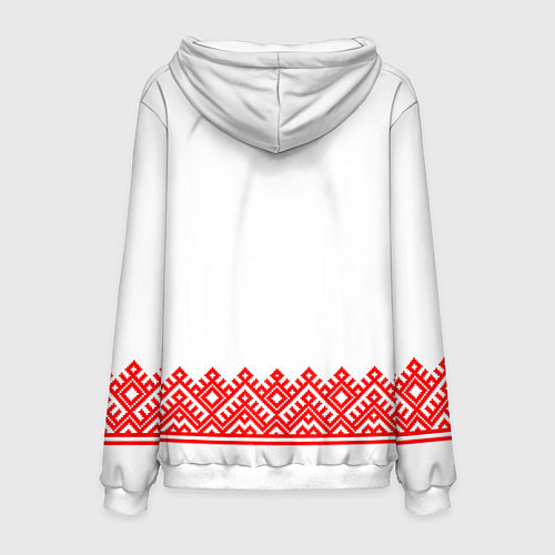 Мужская толстовка Славянская вышиванка с узорами и оберегом / 3D-Белый – фото 2