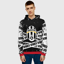 Толстовка-худи мужская Juventus подедитель краски, цвет: 3D-красный — фото 2