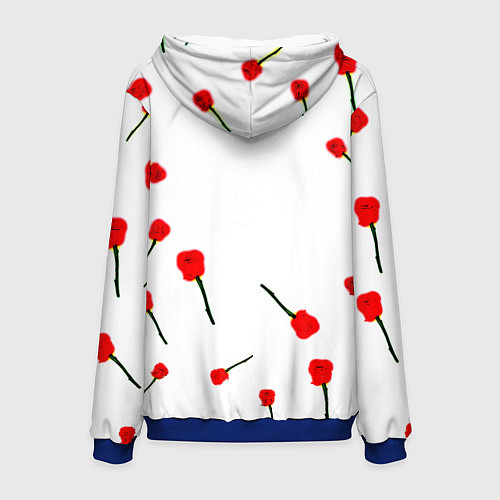 Мужская толстовка Манчестер Юнайтед розы паттерн / 3D-Синий – фото 2