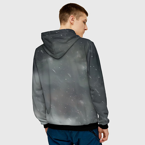 Мужская толстовка Всадник в плаще на коне / 3D-Черный – фото 4