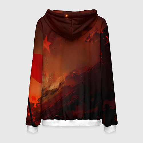Мужская толстовка Всадник и красная звезда / 3D-Белый – фото 2