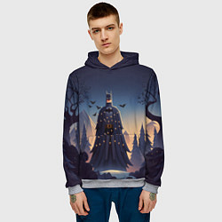 Толстовка-худи мужская Новогодний Бэтмен, цвет: 3D-меланж — фото 2