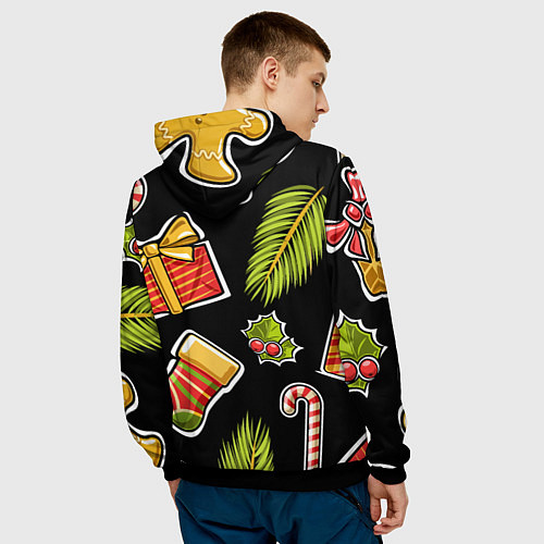 Мужская толстовка Рождественский вайб / 3D-Черный – фото 4
