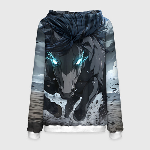 Мужская толстовка Мощный конь / 3D-Белый – фото 2