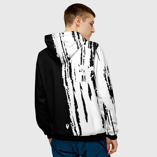 Мужская толстовка Tottenham Hotspur белые краски / 3D-Черный – фото 4
