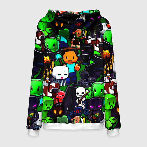 Мужская толстовка Minecraft x barcelona fc / 3D-Белый – фото 2