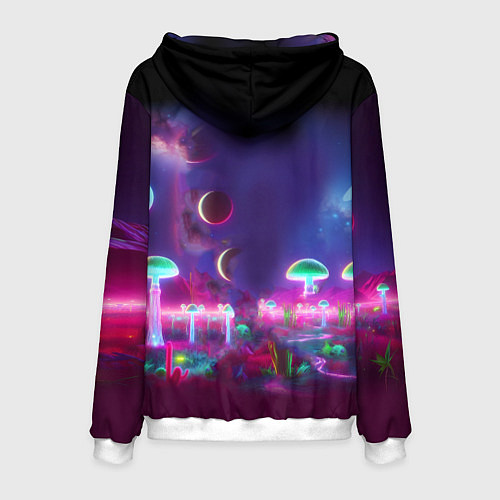Мужская толстовка Космонавт Шрук в неоновом скафандре на загадочной / 3D-Белый – фото 2