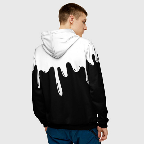 Мужская толстовка Juventus капли красок / 3D-Черный – фото 4