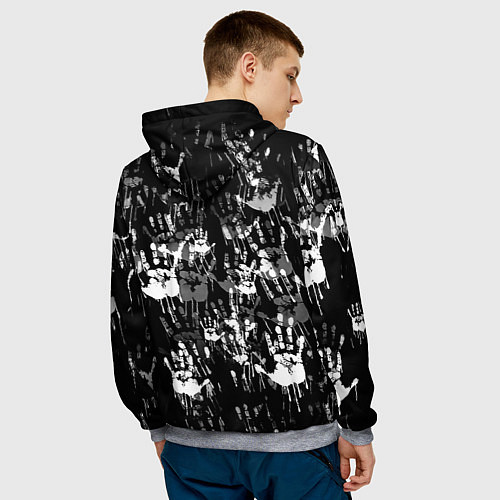 Мужская толстовка Ювентус текстура руки краски / 3D-Меланж – фото 4