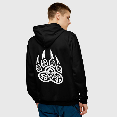 Мужская толстовка Суровый волк с холодным нордическим взглядом / 3D-Черный – фото 4