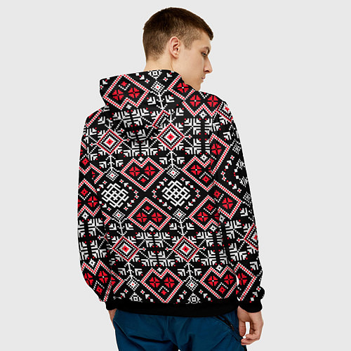 Мужская толстовка Славянский орнамент обережный / 3D-Черный – фото 4