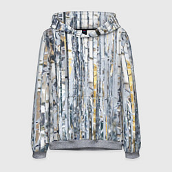 Толстовка-худи мужская Новогодний дождик, цвет: 3D-меланж